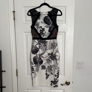 Elegant Black and White Karen Millen UK Dress